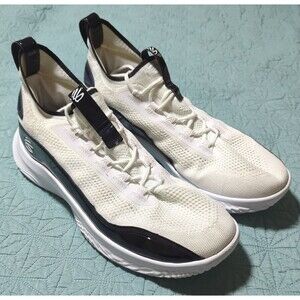 Under Armour Curry Flow 8 Basketball Shoe Men's White/Black Size 16 SHOE-013505